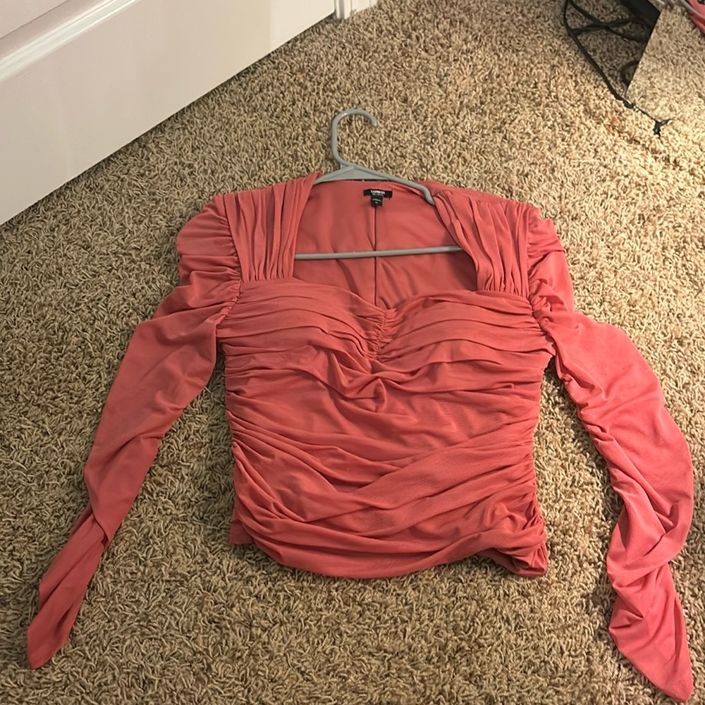 Express Salmon Long Sleeve Top